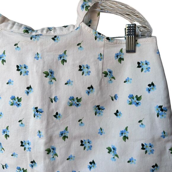 weworewhat cut out mini skirt watercolor ditsy zr5 ivory with blue floral medium - Picture 9 of 12